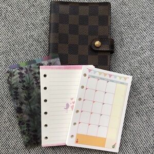 Checkered Brown Planner with Inserts